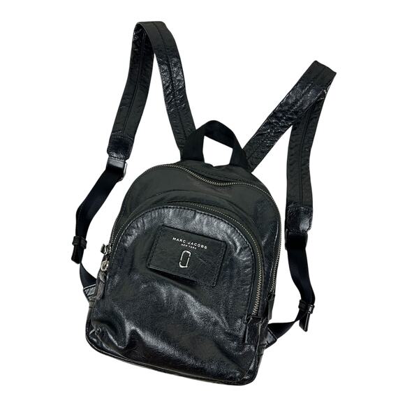 Marc Jacobs Black Leather Double Pocket Mini Backpack - Picture 1 of 7